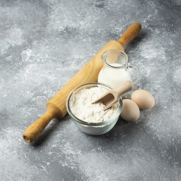 Flour Eggs Milk Rolling Pin Marble